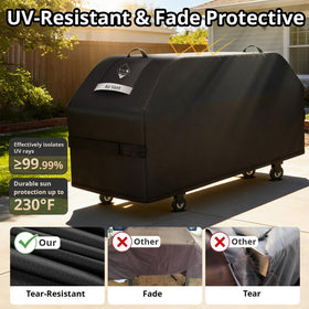 KINGLY UV-resistant fabric shields grill from sun and fading