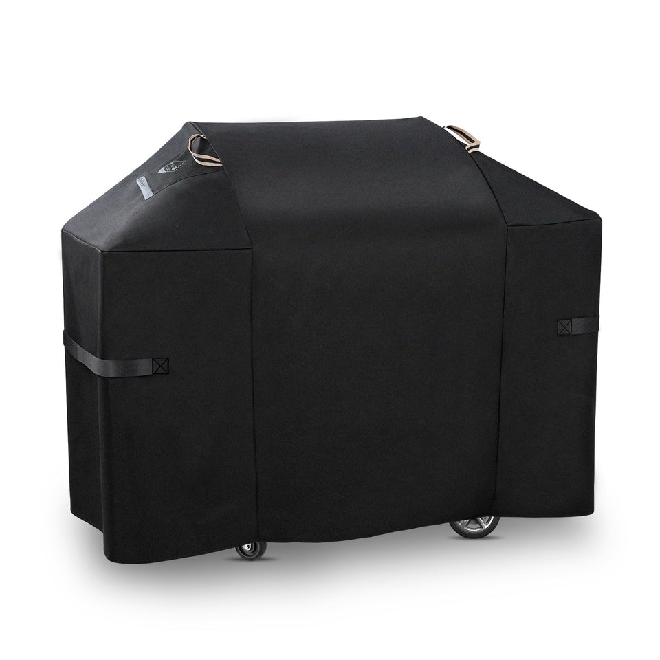 KINGLY heavy-duty 58-inch grill cover protects Weber Genesis 300 from weather