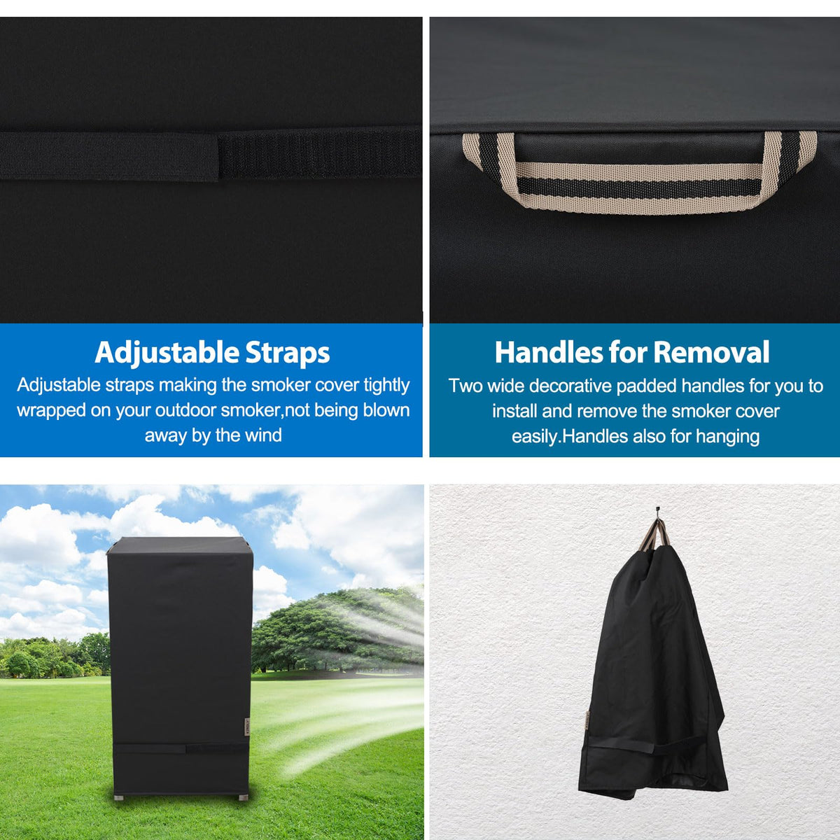 KINGLY cover fits most 30-inch smokers with clear size guidance.