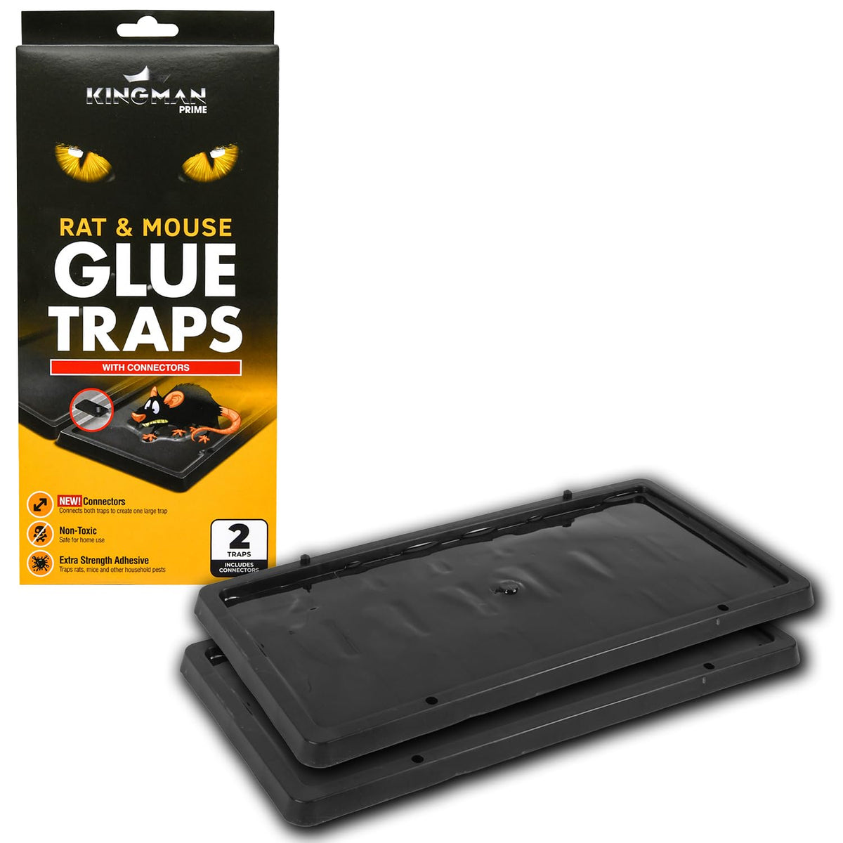 Kingman Prime large glue trap with connectors showing expanded surface for more catches.