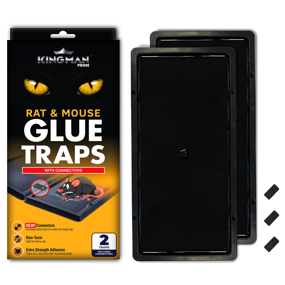 Kingman Prime large glue trap tray front view for rodent capture in homes.