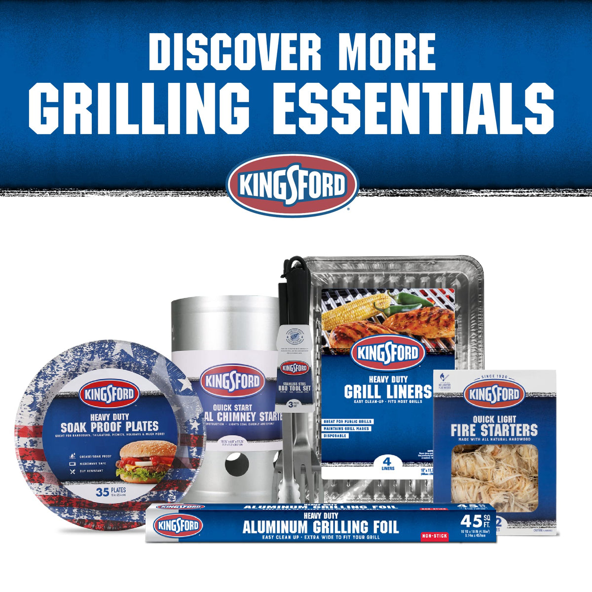 Kingsford 14-count grill liner pack supports multiple outdoor cookouts.