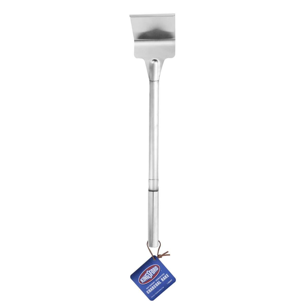 Kingsford Charcoal Rake with long handle keeps you safely away from hot coals.