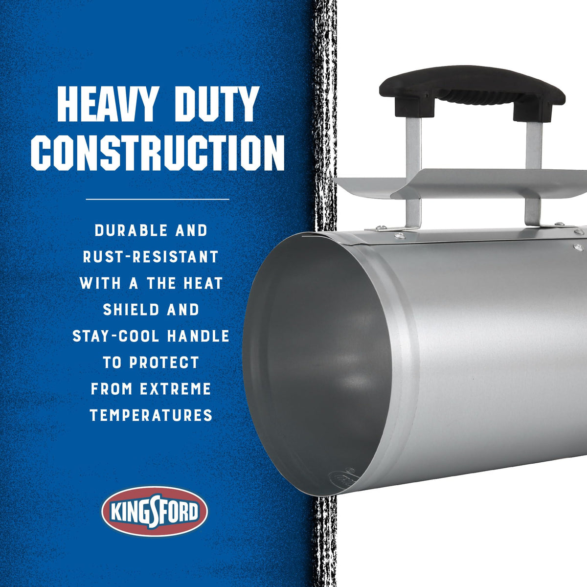 Kingsford chimney starter vented base emphasizing airflow for even ignition