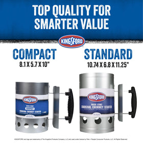 Kingsford dimensions guide highlights 8.1 x 5.7 x 10 inches.