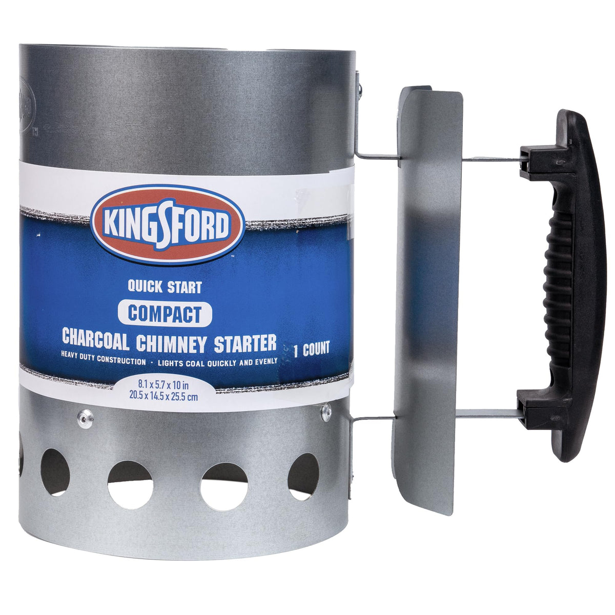 Kingsford Compact Starter front view shows compact design for small grills and fast lighting.