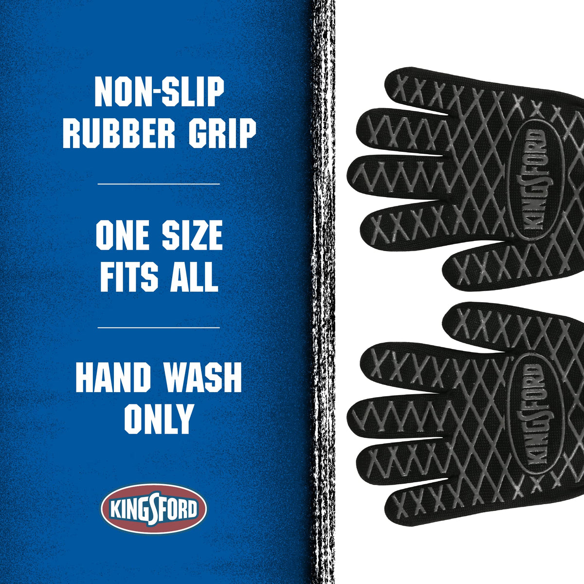Kingsford five-finger gloves in use while grilling for precise control.