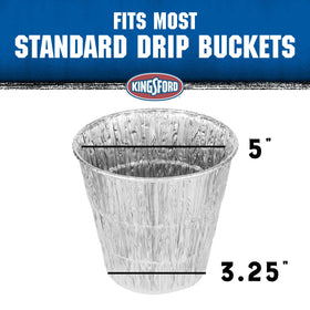 Kingsford grease-filled bucket after a barbecue showing liners ease of removal and trash disposal