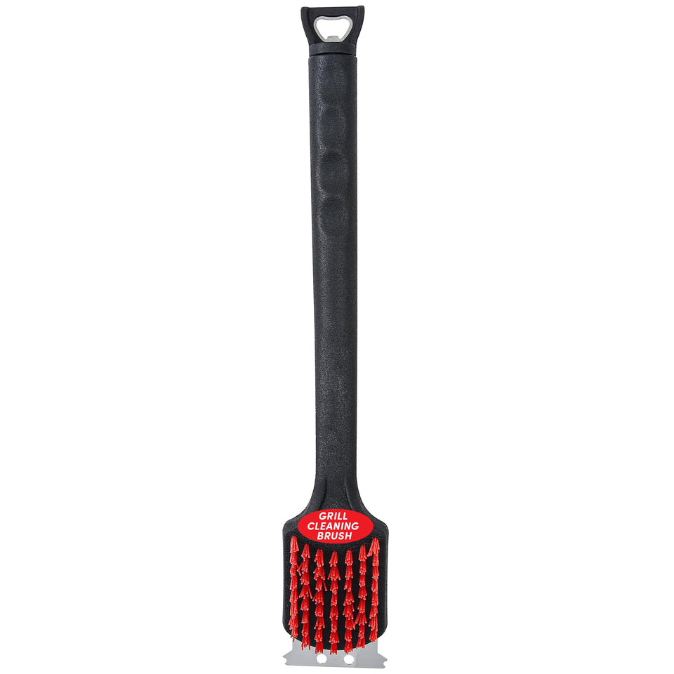 Kingsford grill cleaning brush with nylon bristles scrubs cooled grates after cooking