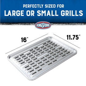 Kingsford grill liner preserves sear while letting heat reach food.