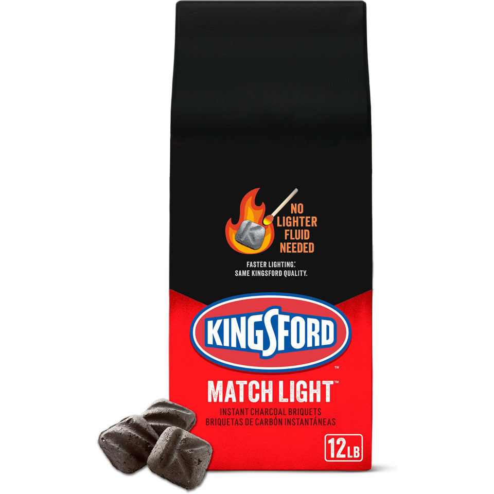 Kingsford Match Light briquettes packaging shown for quick grilling setup