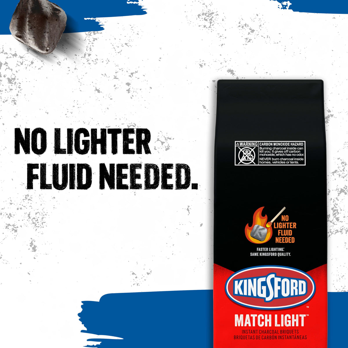 Kingsford Match Light briquettes featuring Sure Fire Grooves for fast ignition