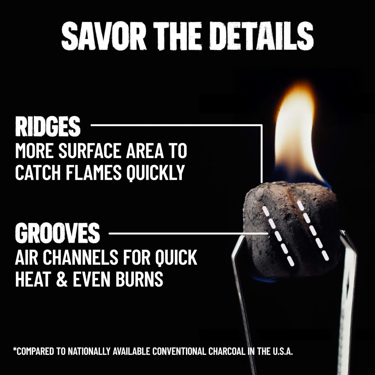 Kingsford Original briquettes deliver authentic wood smoke flavor on steaks and veggies