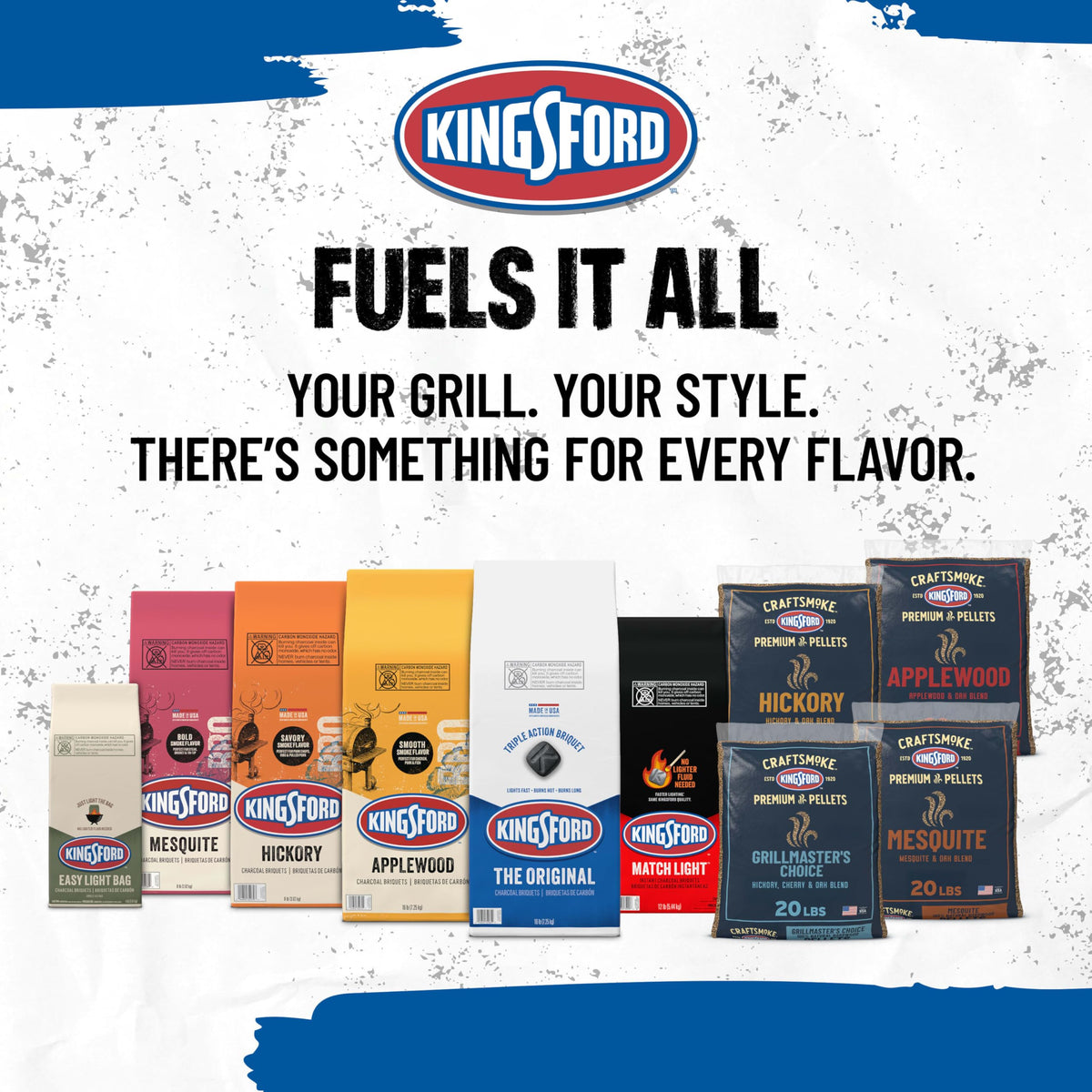 Kingsford Original briquettes provide reliable heat for weeknights and weekend gatherings