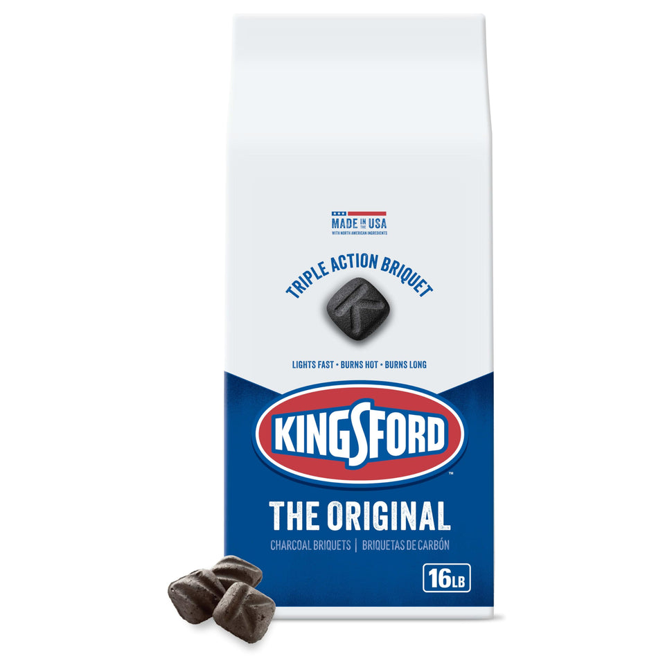 Kingsford Original briquettes pack providing 16 lb convenience for quick backyard grilling