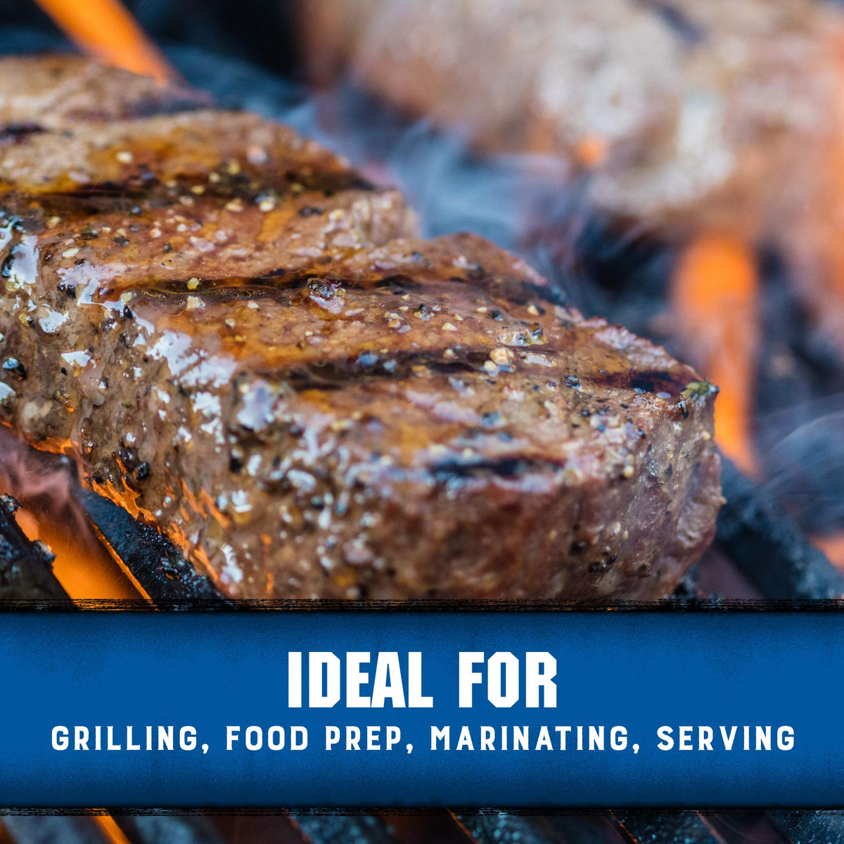 Kingsford pan for grilling, ideal for outdoor meals.