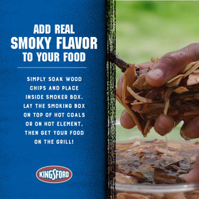 Kingsford smoker box dishwasher-safe care for easy cleanup after cookouts.