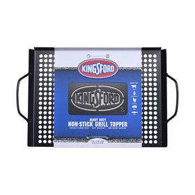 Kingsford topper features non-stick coating for easy release and quick cleanup.