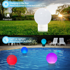KingSom solar ball lights enhance nighttime visibility and pool ambiance.