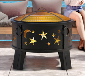 Kingson removable grill mesh enables outdoor cooking over flames.