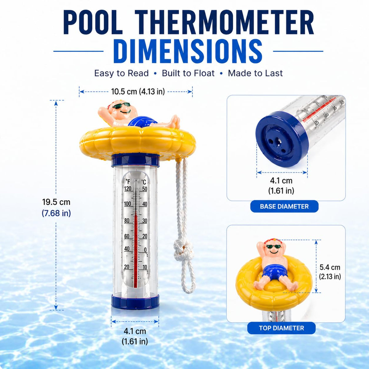 Kingsource thermometer with cartoon design adds fun pool decor while monitoring