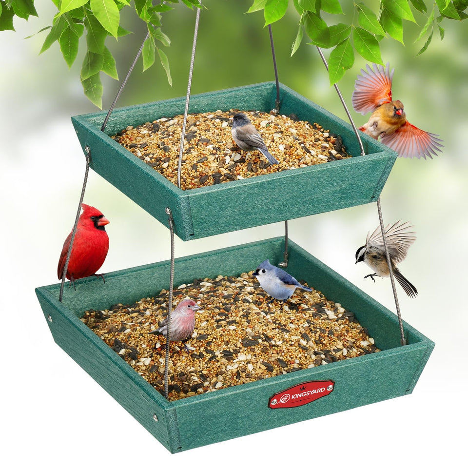 Kingsyard two-tier feeder trays attract more garden birds.