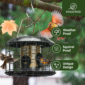 Kingsyard 360-degree feeding ports invite small birds from all sides to feed.