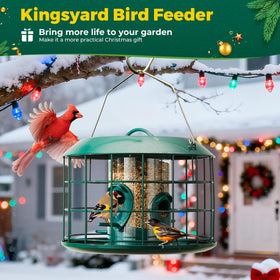 Four ports provide 360-degree feeding access for birds