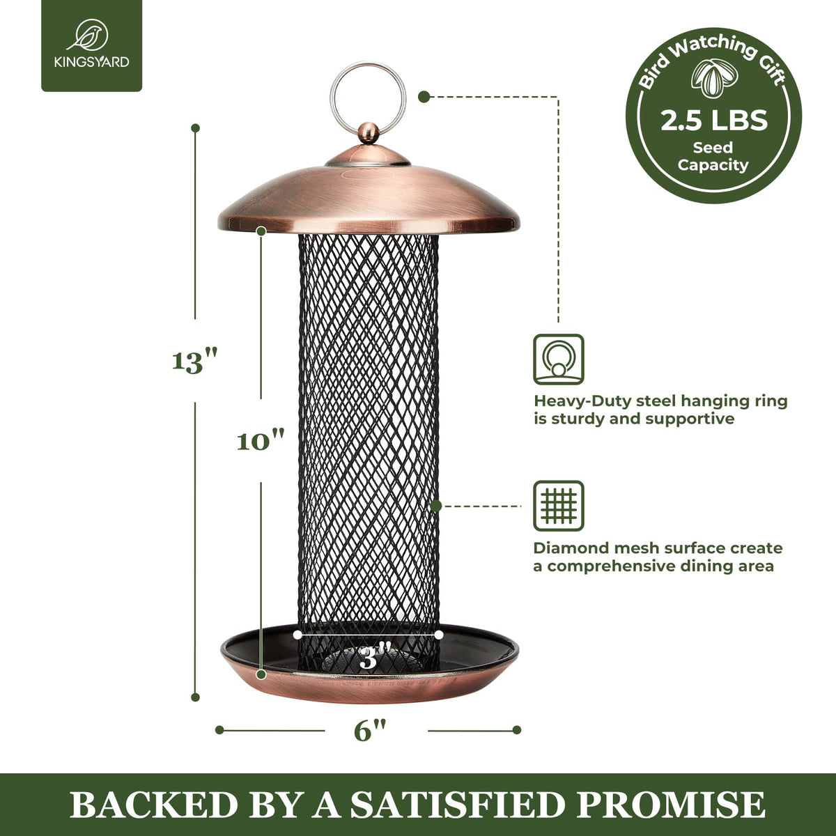 Kingsyard 360-degree tray supports perching from all angles.