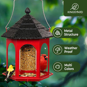 Kingsyard 3 lb seed capacity supports longer bird visits.
