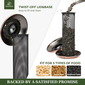 Kingsyard all-metal antique copper feeder highlights weatherproof finish.