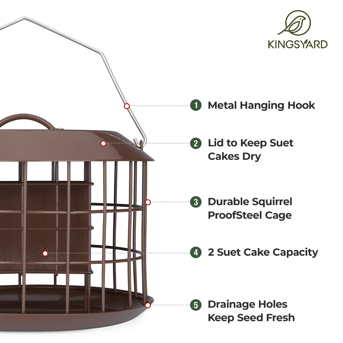 Kingsyard anti-rust metal finish resists weather and corrosion for year-round enjoyment.