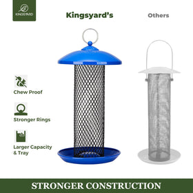 Kingsyard 2.5 lb capacity holds sunflower seeds or mealworms.