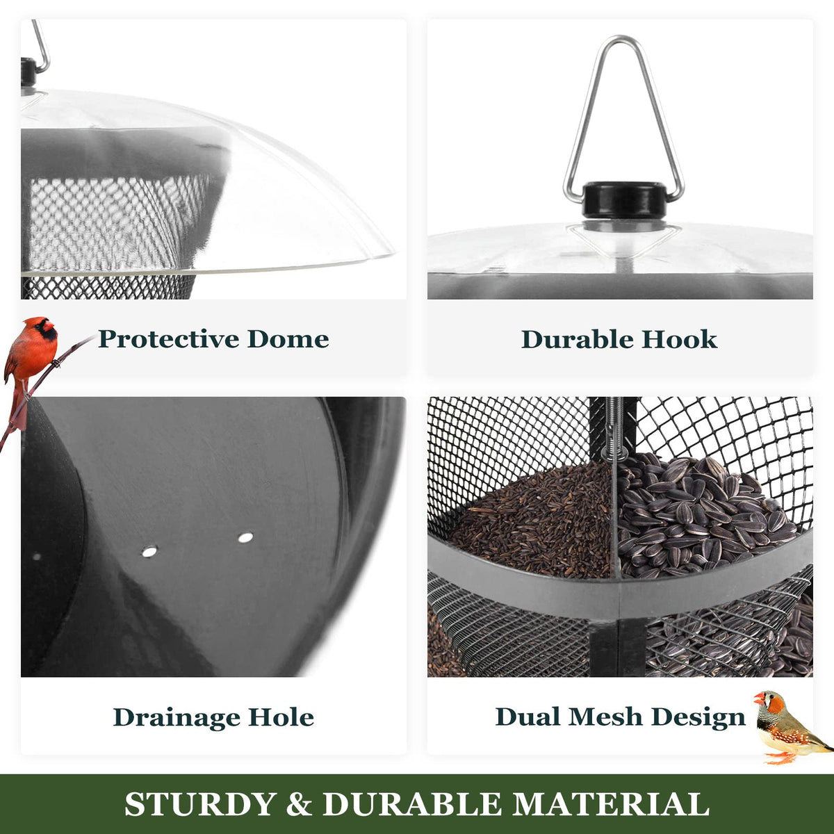 Kingsyard bottom drainage tray prevents soggy seeds and waste