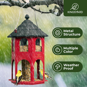 Kingsyard circular perch design allows multiple birds to feed.