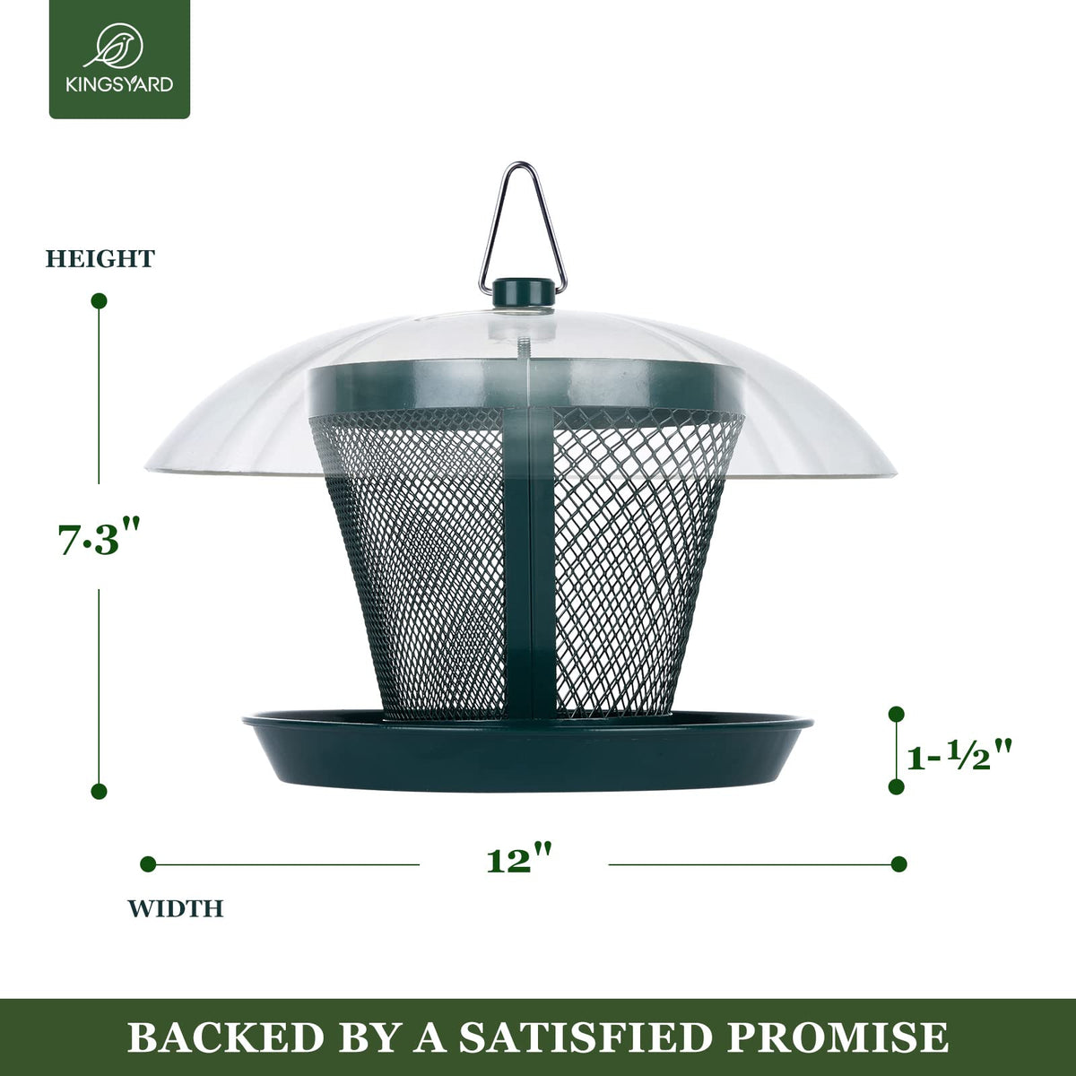Kingsyard metal mesh construction is chew-proof for longer outdoor feeding.