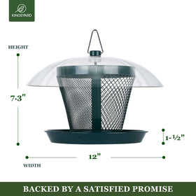 Kingsyard metal mesh construction is chew-proof for longer outdoor feeding.