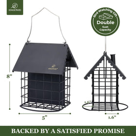 Outdoor hanging Kingsyard bird feeder in black finish.