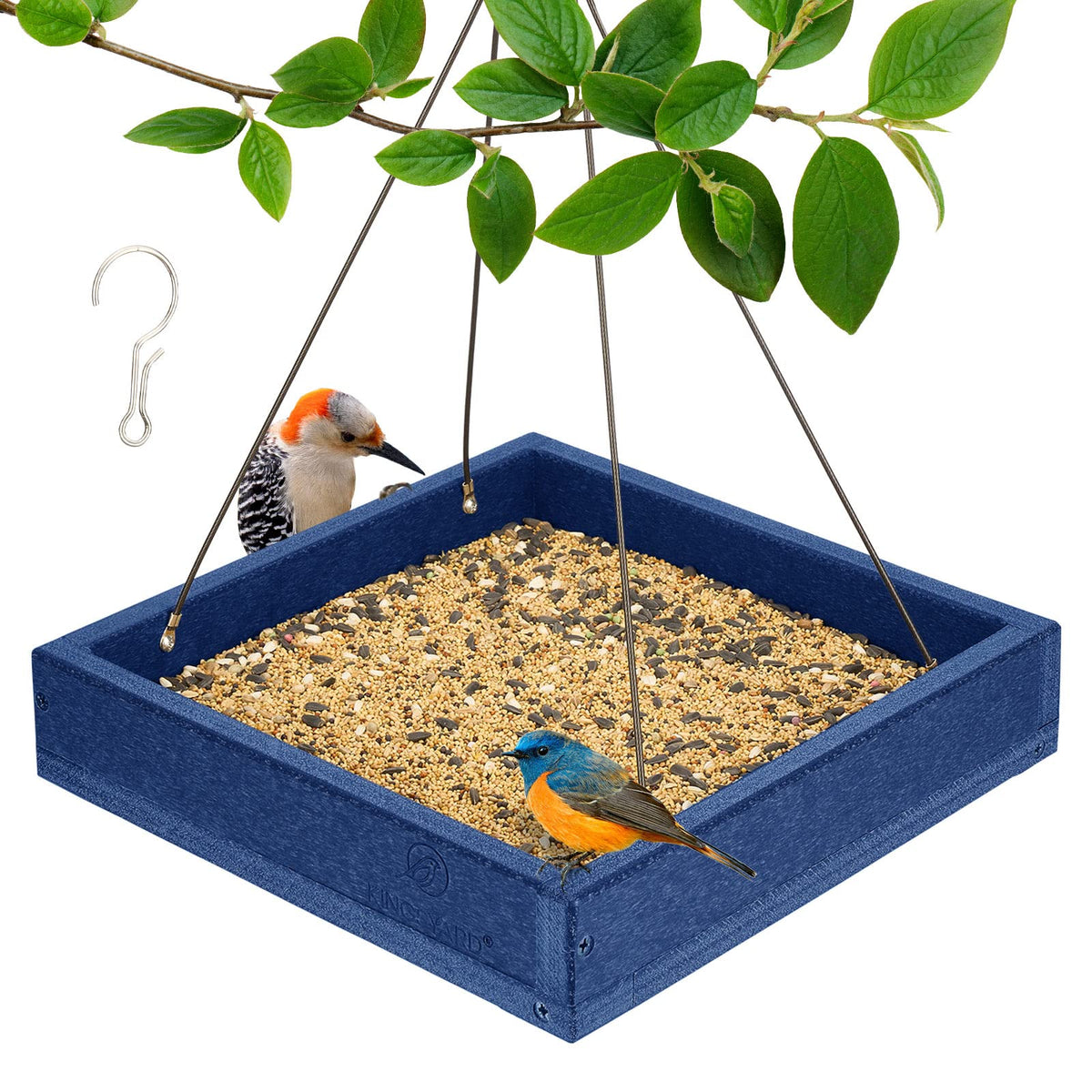 Kingsyard bird feeder outside platform illustrating durable weatherproof design for year-round feeding