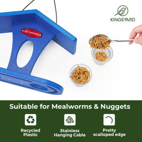 Kingsyard feeder showing removable dishes for easy cleaning