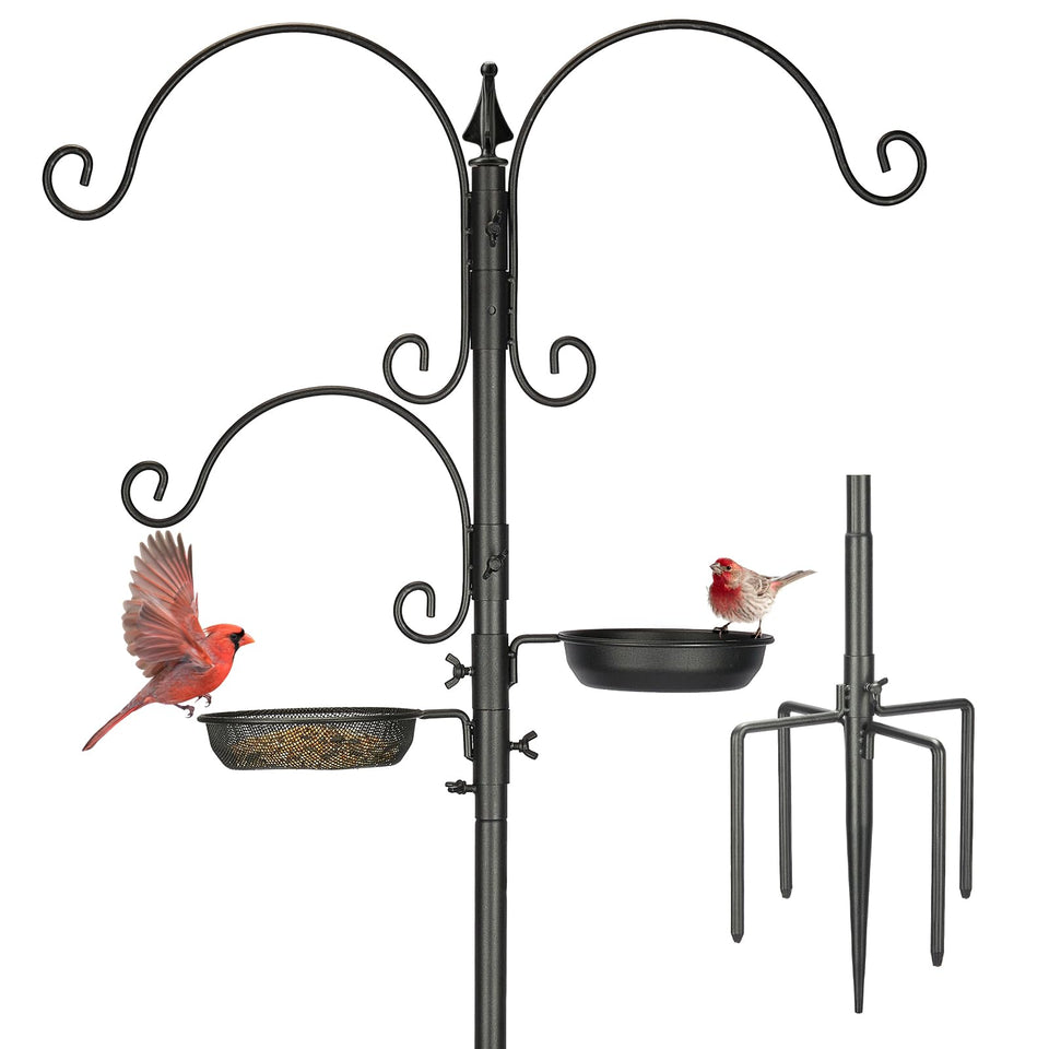 Kingsyard bird feeding station with 85 inch pole showing sturdy multi-species feeding access