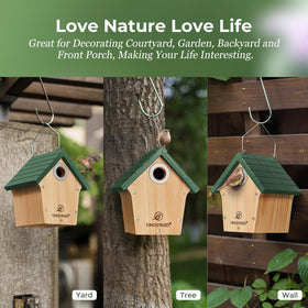 Kingsyard green outdoor nest box blends with garden decor.