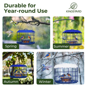 Kingsyard Bluebird Feeder bottom tray with drainage keeps food dry