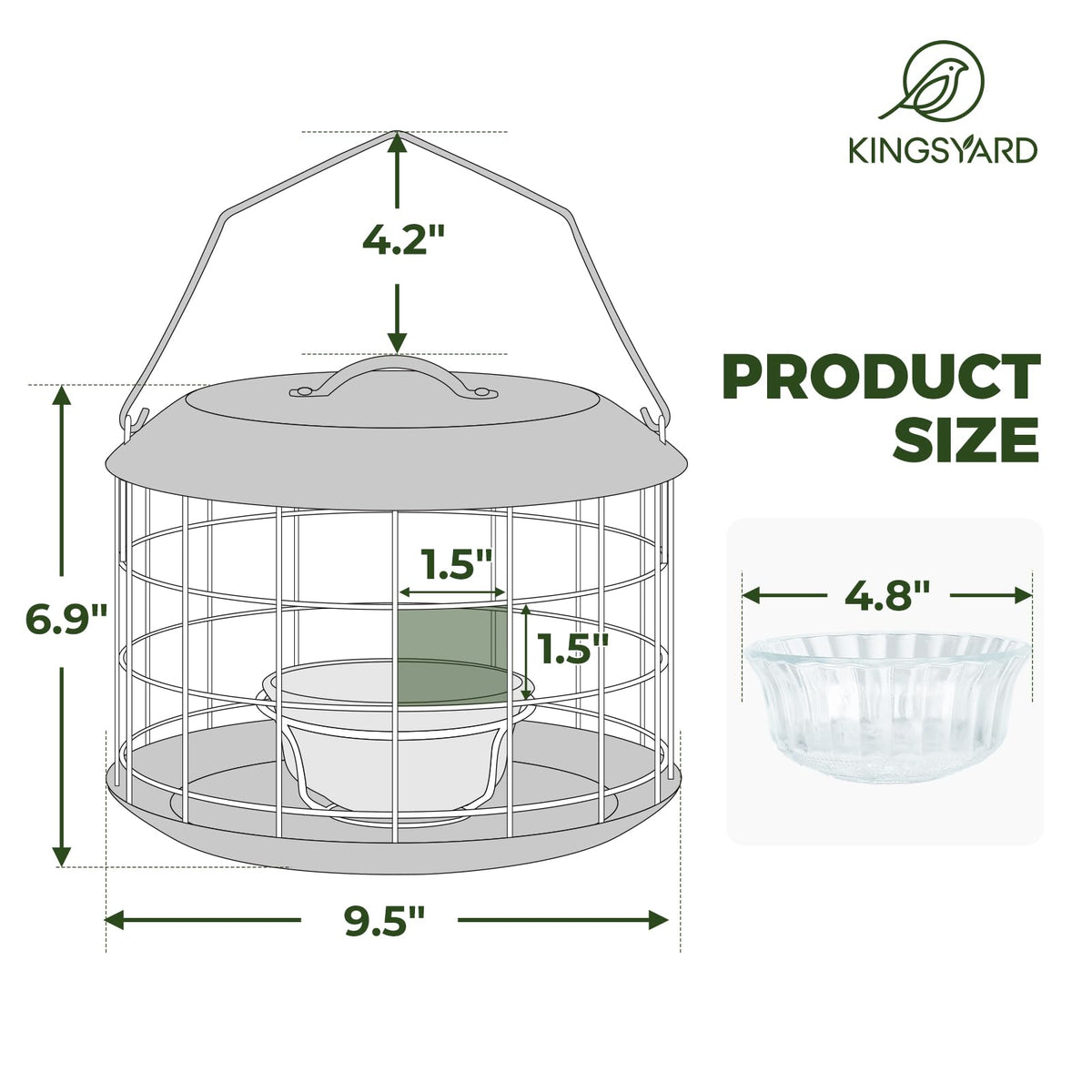 Kingsyard tray drainage prevents water buildup and keeps feed dry.