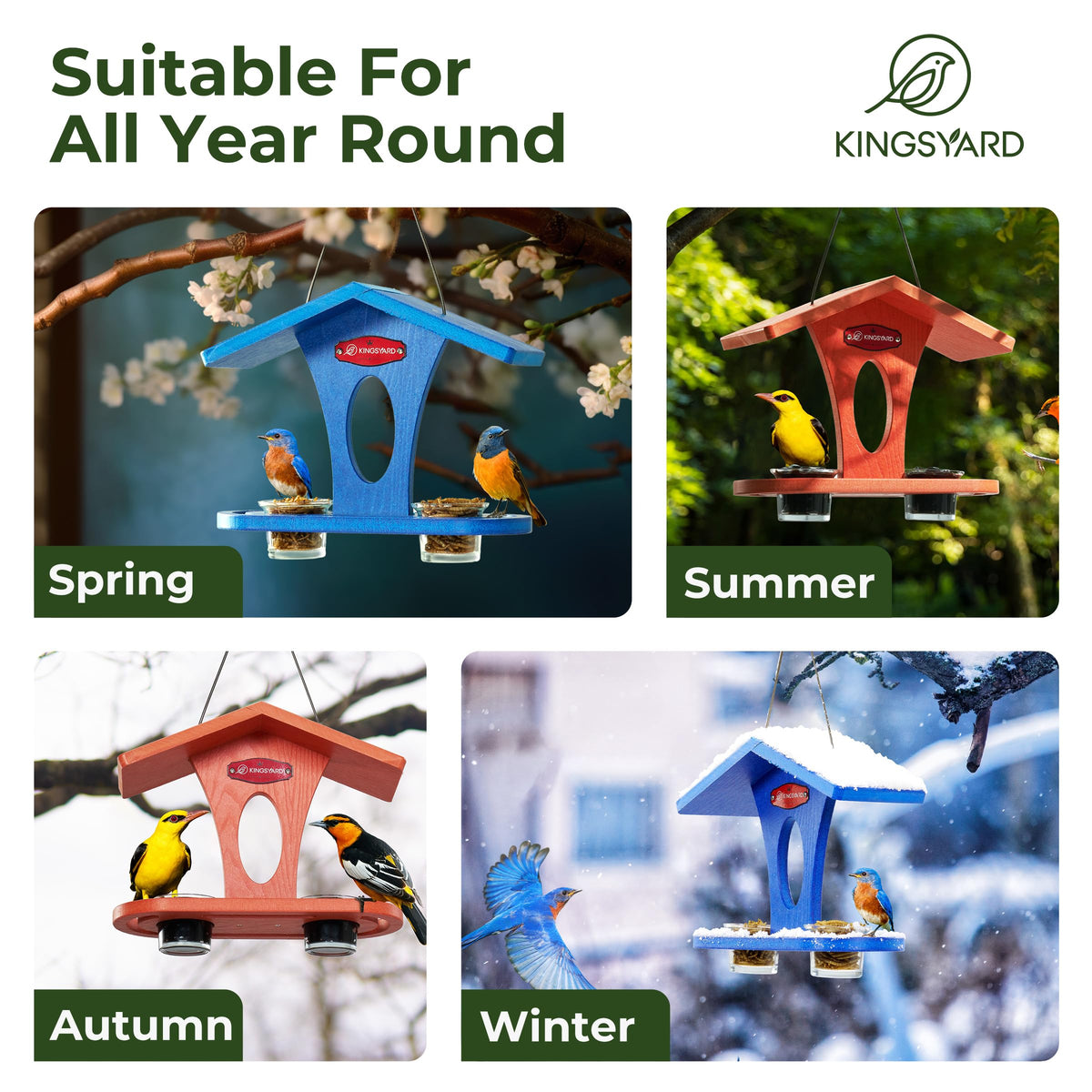 Kingsyard bluebird feeder gift-ready for gardeners and bird lovers