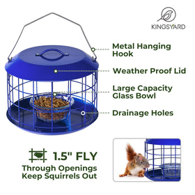 Kingsyard Bluebird Feeder durable metal finish resists weather and wear