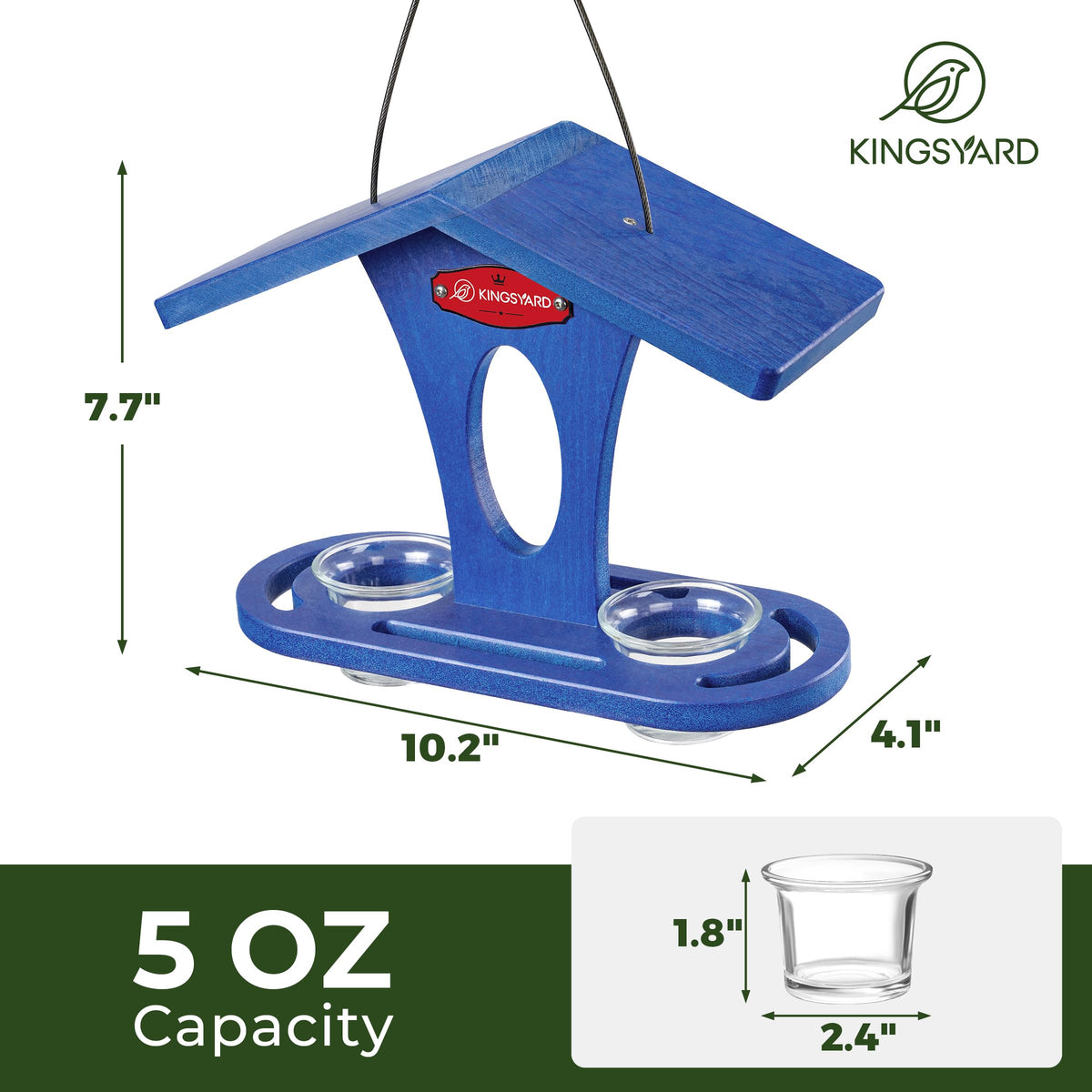 Kingsyard bluebird feeder with protective overhang roof