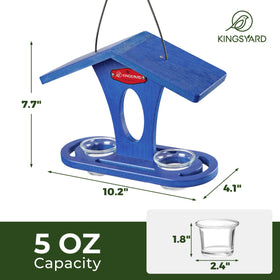 Kingsyard bluebird feeder with protective overhang roof