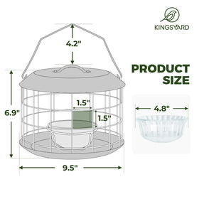 Kingsyard Bluebird Feeder squirrel-proof cage demonstrates safe feeding for birds