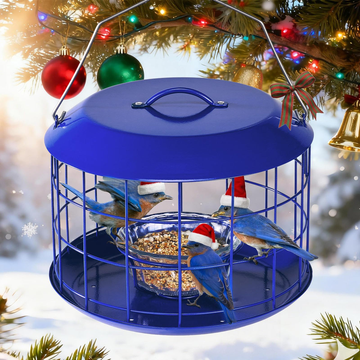 Kingsyard Bluebird Feeder one and a half inch openings discourage squirrels